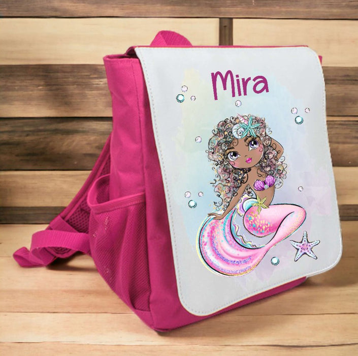 Kinderrucksack Meerjungfrau personalisiert mit Name Einhorn Kindergarten Mädchen Kindergartentasche Kita - CreativMade 