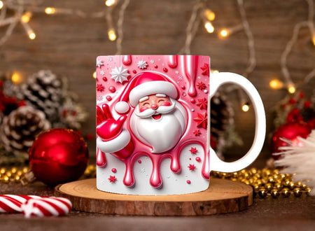 Weihnachtstasse personalisiert Weihnachtsmann Tasse Weihnachten Keramik Emaille Geschenkidee Nikolaus - CreativMade 