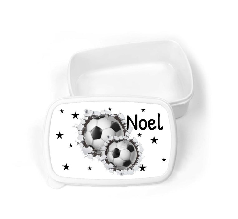 Set Brotdose und Trinkflasche personalisiert mit Namen Fußball Edelstahl 500ml Lunchbox Jungen - CreativMade
