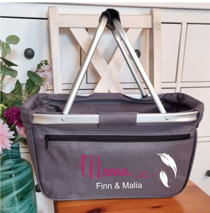 Einkaufskorb personalisiert Mama personalisiert mit Name Tragekorb Faltbar Geschenk - CreativMade 