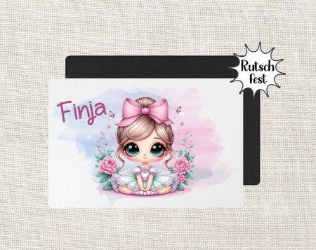 Tischset Kinder Ballerina personalisiert mit Name Mädchen Platzdeckchen Platzset Einschulung - CreativMade