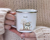 Personalisierte Tasse Waschbär Waldtiere Kindertasse mit Name Mädchen oder Junge Emaille Keramik Namenstasse - CreativMade