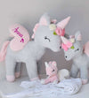 Einhorn personalisiert mit Name Kuscheltier Mädchen Stofftier Geschenk Geburt Baby Plüschtier - CreativMade 