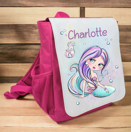 Kinderrucksack Meerjungfrau personalisiert mit Name Einhorn Kindergarten Mädchen Kindergartentasche Kita - CreativMade 