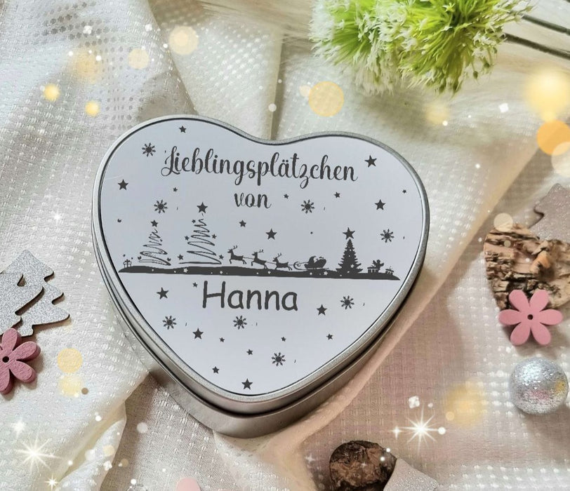 Keksdose Weihnachten personalisiert Plätzchendose Rentier Geschenkidee Vorratsdose Blechdose - CreativMade 