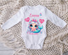 Babybody personalisiert Baby Body mit Name Meerjungfrau Mädchen Baumwolle Strampler Baby - CreativMade 