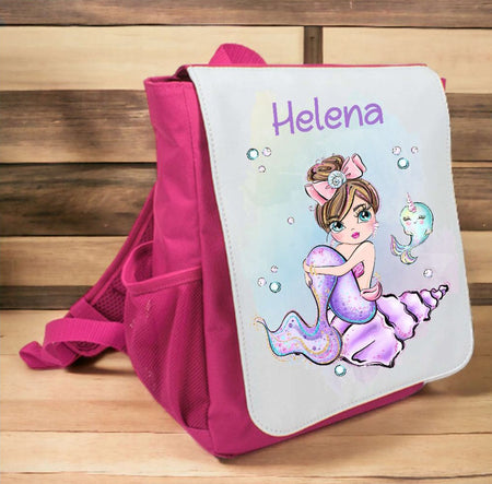 Kinderrucksack Meerjungfrau personalisiert mit Name Einhorn Kindergarten Mädchen Kindergartentasche Kita - CreativMade 