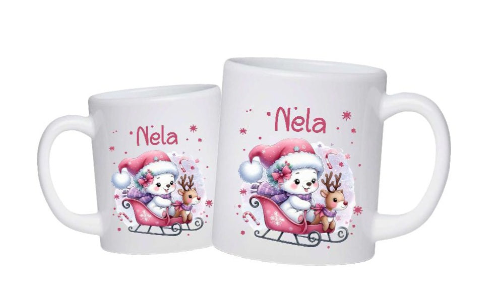Weihnachtstasse personalisiert Kindertasse Mädchen Tasse zu Nikolaus Geschenk - CreativMade 