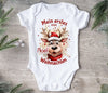 Mein erstes Weihnachten Baby Outfit Body Rentier Elch Junge Babybody Langarm oder Kurzarm - CreativMade 