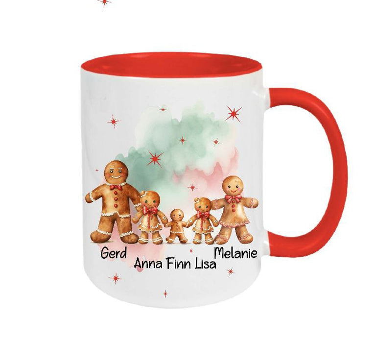 Weihnachtstasse personalisiert Familie Tasse Weihnachten Eltern Kinder Geschenk Keksmännchen - CreativMade 