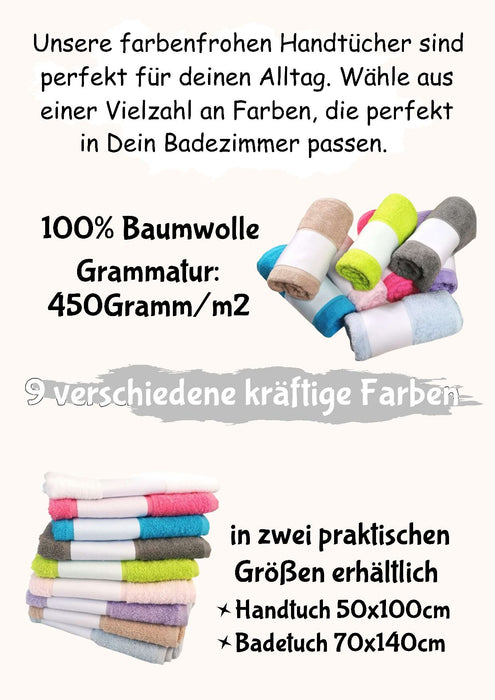 Handtuch mit Namen personalisiert Reh Mädchen Kinderhandtuch Badetuch 70x140cm Frottee Baumwolle - CreativMade