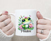 Personalisierte Tasse Frosch Kindertasse mit Name Mädchen Emaille Keramik Namenstasse - CreativMade