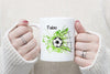 Personalisierte Tasse Fußball Kindertasse mit Name Junge Emaille Keramik Namenstasse - CreativMade