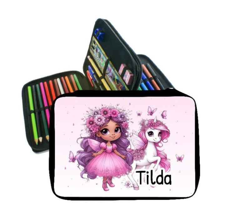 Federmäppchen mit Name Einhorn personalisiert Geschenk Einschulung Federmappe Federpenal - CreativMade 