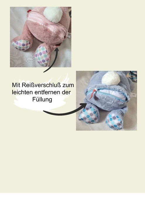 Personalisiertes Kuscheltier Hase mit Name Mädchen Plüschtier Stofftier Baby Geburtsdaten Taufgeschenk Taufe - CreativMade