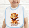 Personalisiertes Baby Lätzchen Löwe aus Frottee mit Klettverschluss Sabberlatz mit Namen Jungen - CreativMade