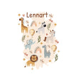Kindergarten Rucksack personalisiert mit Name Zootiere Kindergartentasche Kita Kinder - CreativMade
