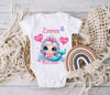 Babybody personalisiert Baby Body mit Name Meerjungfrau Mädchen Baumwolle Strampler Baby - CreativMade 