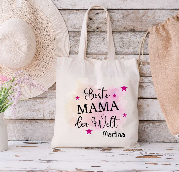 Personalisierte Einkaufstasche beste Mama Beutel Geschenkidee Muttertag Tragetasche Beutel Anerkennung - CreativMade 