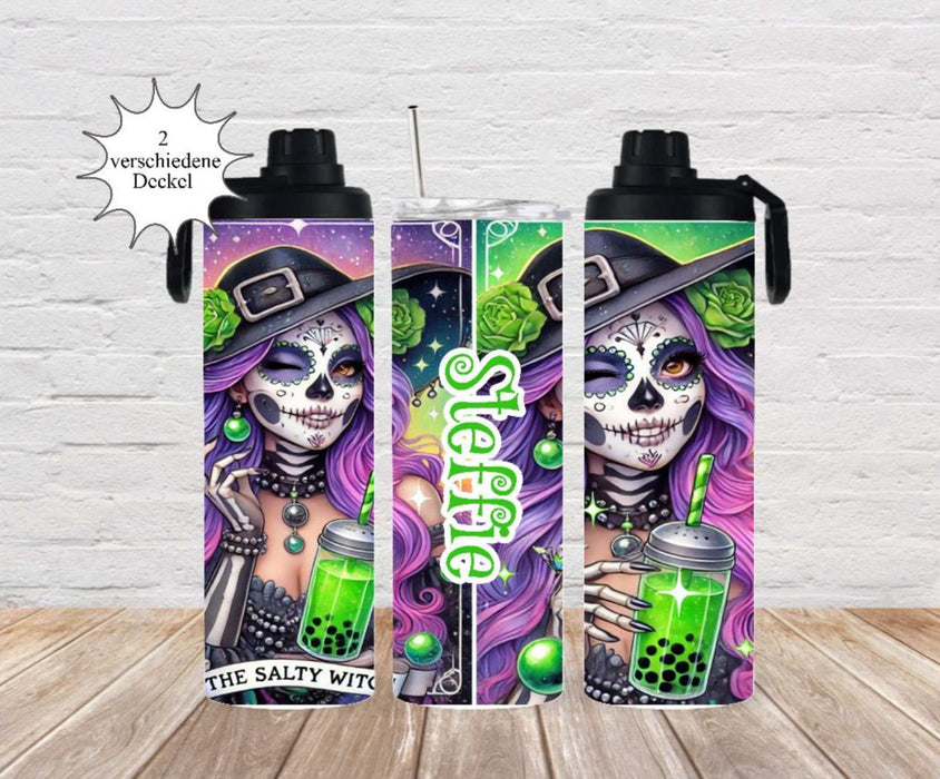 Thermobecher to go personalisiert Halloween Trinkbecher mit Strohhalm Tumbler Becher Kaffeebecher - CreativMade 