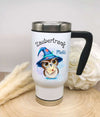 Thermobecher personalisiert Eule Zaubertrank Cup Becher mit Namen Edelstahl mit Griff Geschenk Kaffeebecher Auto Reisebecher isoliert - CreativMade 