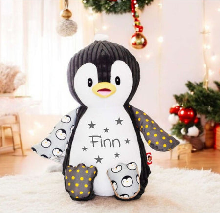 Pinguin Kuscheltier personalisiert mit Name Junge Plüschtier Weihnachtsgeschenk - CreativMade 