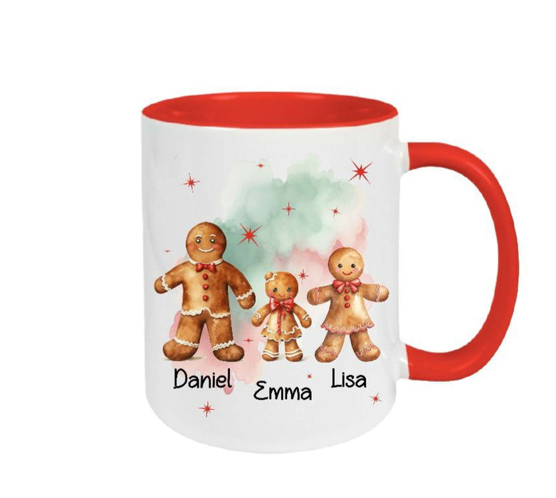 Weihnachtstasse personalisiert Familie Tasse Weihnachten Eltern Kinder Geschenk Keksmännchen - CreativMade 