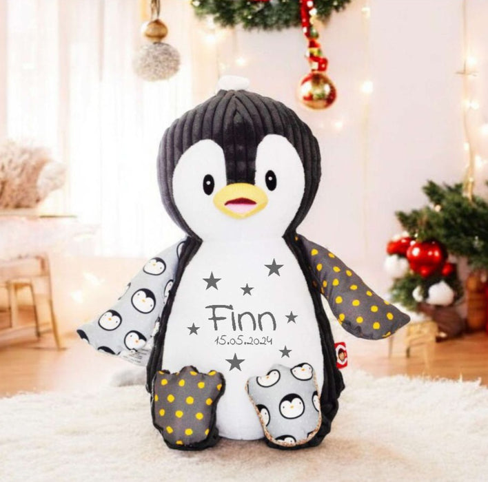 Pinguin Kuscheltier personalisiert mit Name Junge Plüschtier Weihnachtsgeschenk - CreativMade 