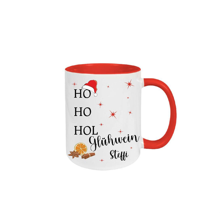 Weihnachtstasse personalisiert Ho Ho Hol Glühwein Spruch lustig witzig Tasse Weihnachten Keramik Emaille Geschenkidee Nikolaus - CreativMade 