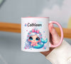 Personalisierte Tasse Meerjungfrau Kindertasse mit Name Mädchen Emaille Keramik Namenstasse - CreativMade