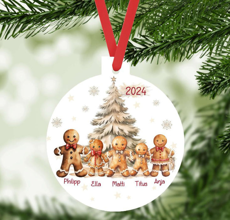 Weihnachtsbaumanhänger Familie personalisiert Keksmännchen Christbaumschmuck Weihnachtsbaumschmuck Ornament Christbaumanhänger - CreativMade 