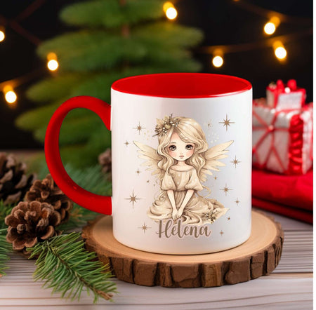 Weihnachtstasse Engel Mädchen Tasse Weihnachten personalisiert Kindertasse Nikolaus Geschenk - CreativMade 