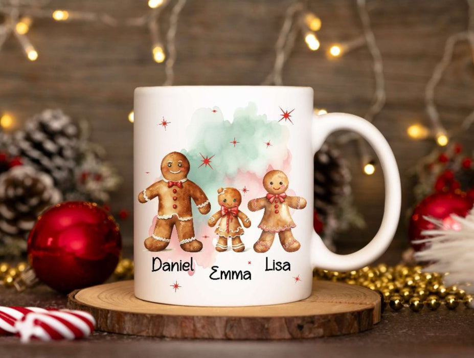 Weihnachtstasse personalisiert Familie Tasse Weihnachten Eltern Kinder Geschenk Keksmännchen - CreativMade 