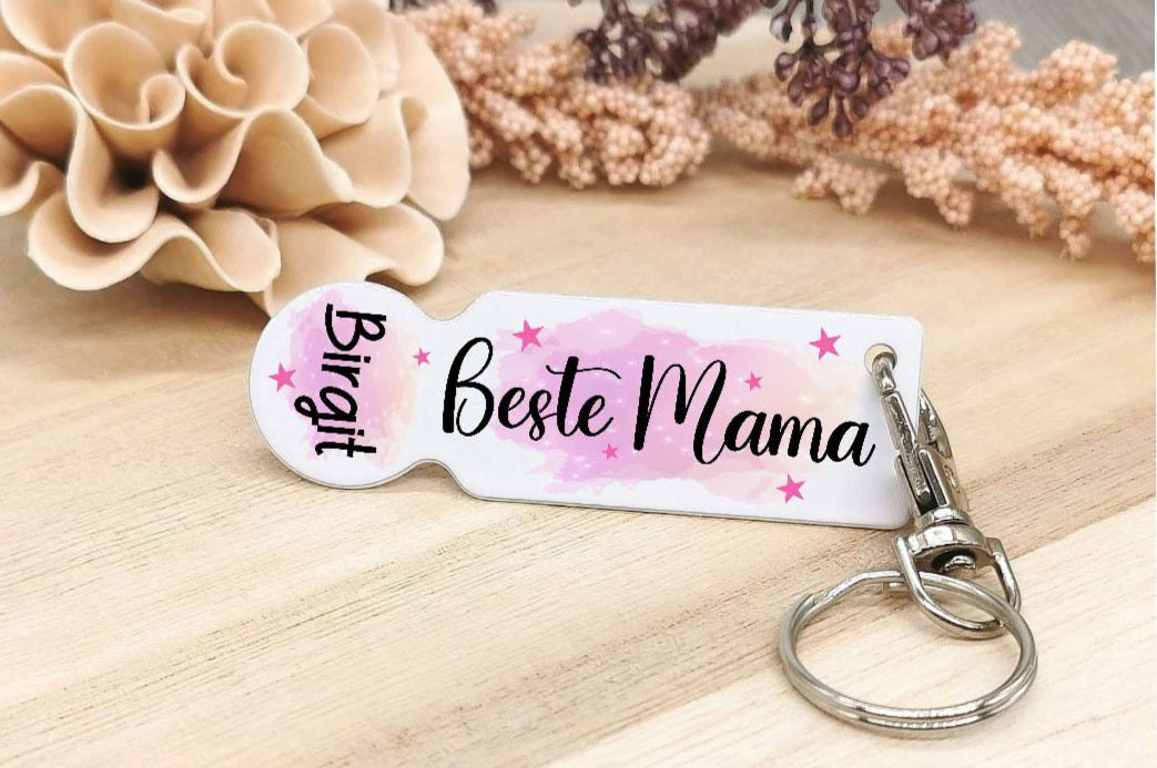 Einkaufswagenlöser beste Mama mit Name personalisiert Wagenlöser  Einkaufen Löser Geschenk 1 Euro Ersatz - CreativMade 