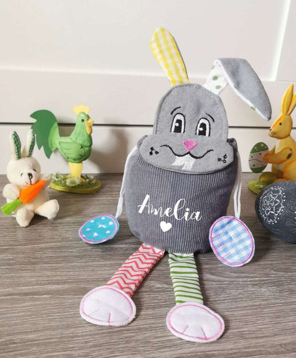 Osterbeutel personalisiert Ostertasche mit Name Osterhasenbeutel Hase Knickohr Geschenk Ostern - CreativMade 