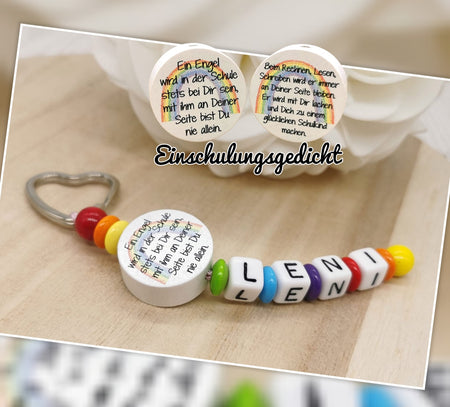 Schlüsselanhänger mit Name Mädchen Geschenk Einschulung Gedicht - CreativMade 