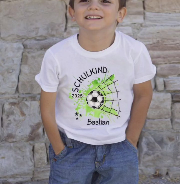 T-Shirt Schulkind Regenbogen mit Name personalisiert Einschulungsshirt Einschulung erste Klasse Geschenk Erstklässler Outfit - CreativMade