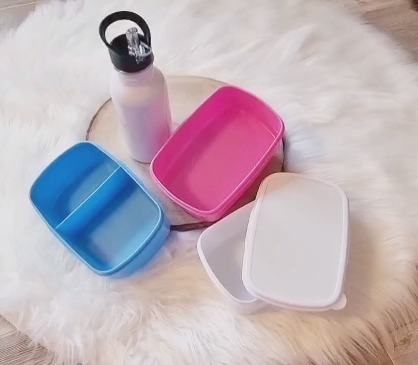 Set Brotdose und Trinkflasche personalisiert mit Namen Esel Edelstahl 500ml Lunchbox Mädchen - CreativMade