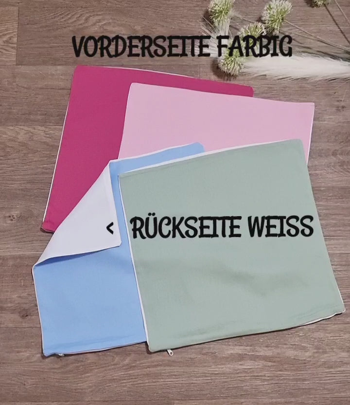 Personalisiertes Kissen Regenbogen mit Geburtsdaten Junge Datum Gewicht Geschenk Geburt Taufe Kinderkissen Kissenhülle Kissenbezug mit Reißverschluss 40x40cm - CreativMade