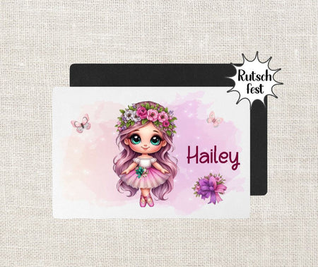 Tischset Kinder Ballerina personalisiert mit Name Mädchen Platzdeckchen Platzset Einschulung - CreativMade