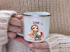 Personalisierte Tasse Pferd Kindertasse mit Name Mädchen Emaille Keramik Namenstasse - CreativMade