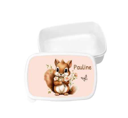 Brotdose Trinkflasche und Rucksack personalisiert Eichhörnchen Kinder Set Edelstahl Flasche Kita Set Kindergarten Kinderrucksack Mädchen - CreativMade