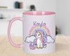 Personalisierte Tasse Einhorn Kindertasse mit Name Mädchen Emaille Keramik Namenstasse - CreativMade