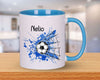 Personalisierte Tasse Fußball Kindertasse mit Name Junge Emaille Keramik Namenstasse - CreativMade