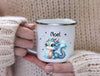 Personalisierte Tasse Drache Kindertasse mit Name Junge Emaille Keramik Namenstasse - CreativMade