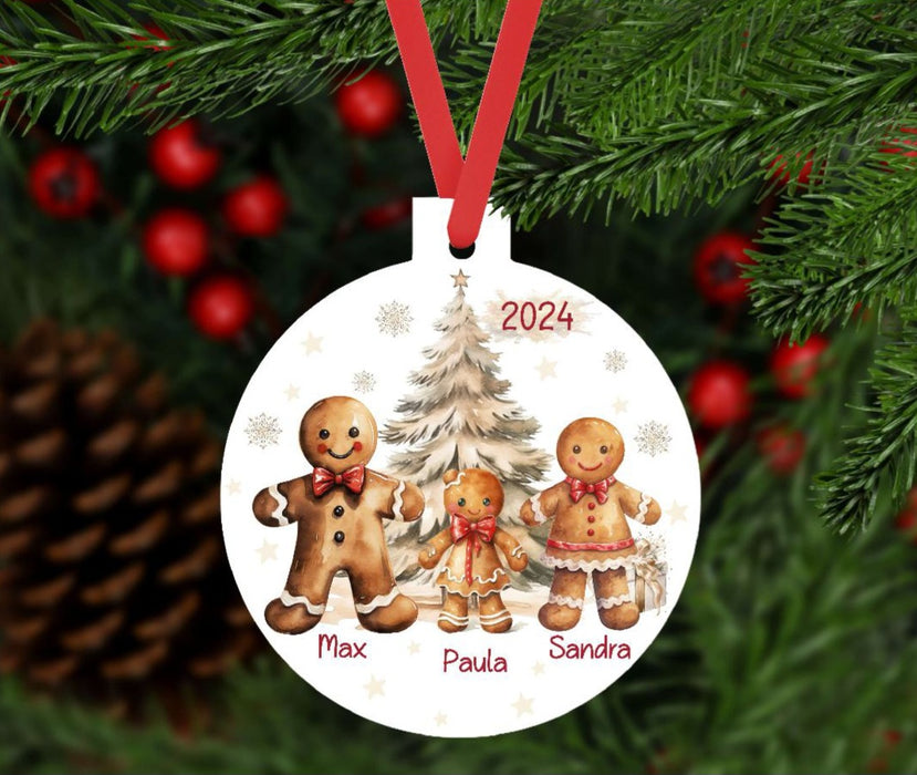 Weihnachtsbaumanhänger Familie personalisiert Keksmännchen Christbaumschmuck Weihnachtsbaumschmuck Ornament Christbaumanhänger - CreativMade 