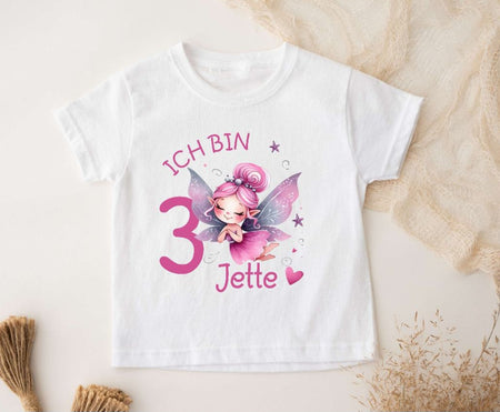 Geburtstagshirt personalisiert Fee erster Geburtstag Kinder T-Shirt Mädchen Geburtstag - CreativMade 