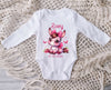 Babybody personalisiert Baby Body mit Name Esel Mädchen Baumwolle Strampler Baby - CreativMade 