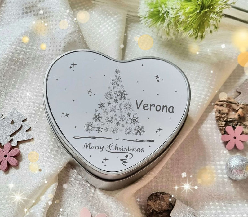 Keksdose Weihnachten personalisiert Plätzchendose Tannenbaum Geschenkidee Vorratsdose Blechdose - CreativMade 