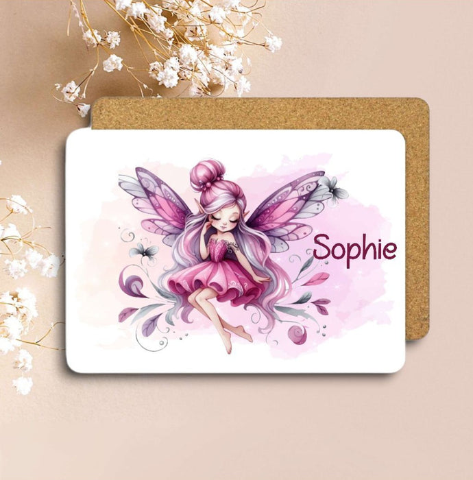 Tischset Kinder Fee personalisiert mit Name Mädchen Platzdeckchen Platzset - CreativMade 